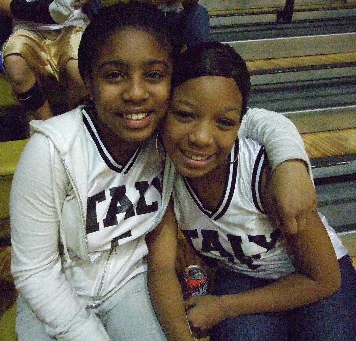 Image: Ashley and Ryisha — Italy’s #5 Ashley Harper and #4 Ryisha Copeland enjoying the games.