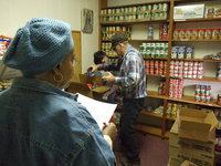Image: Italy Ministerial Alliance Food Pantry — The Italy Ministerial Alliance food pantry has changed their hours to 5:00 pm to 8:00 pm on first Monday of the month.  Ruth Tarrent, Bill Youngblood and Karen Mathiowetz work the pantry.