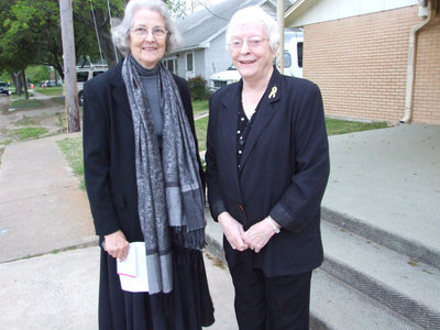 Image: Church Members — Liz Reynolds and Flora Kimball long time church members, “I enjoyed the program very much. It portrayed the life of Jesus very briefly and quickly but it showed us what we really need to know.”