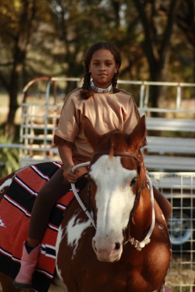 Image: Most Heroic — Gracen Avent of Waxahachie and Mighty Special were the “Most Heroic” costume as a Native American. The pair also won the  13 &amp; under horsemanship class.