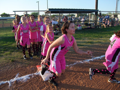 Image: We won! — Pink Panthers could be spotted a mile away at Upchurch Field on Monday.