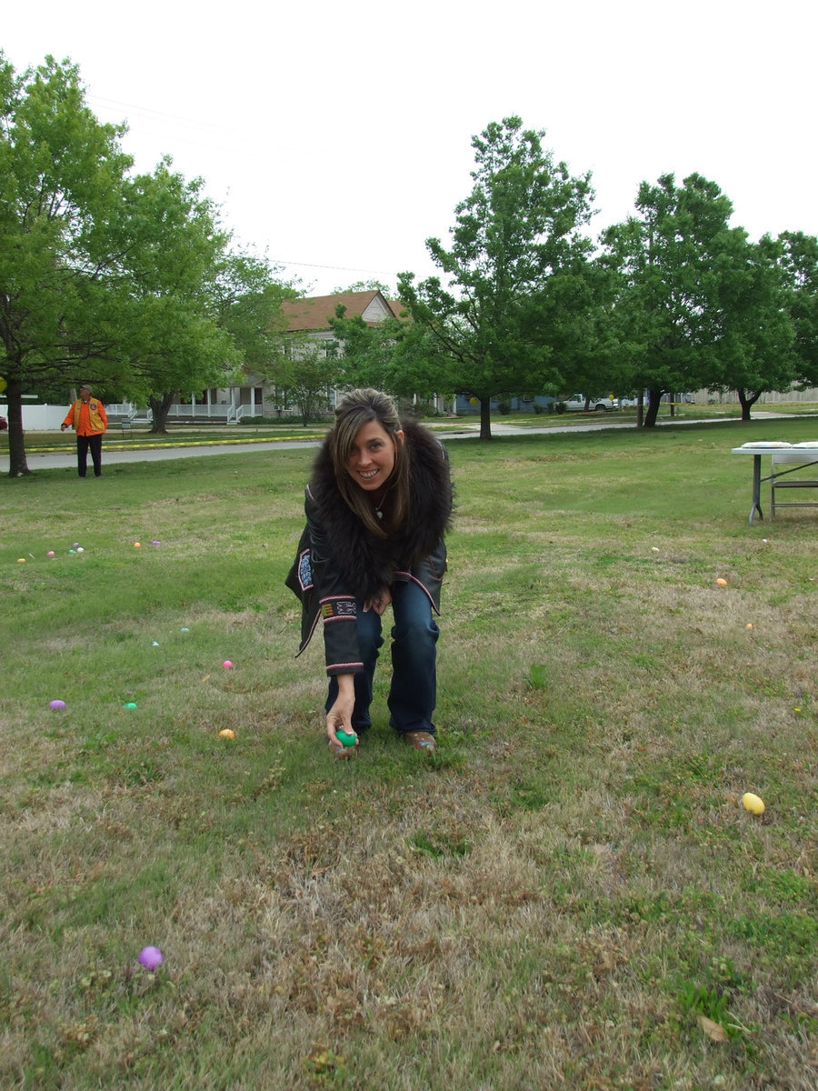 Image: Tina Haight — Tina Haight is on the Italy Park Board and is very active in our community. “We are trying to make it fun for the kids of Italy, we have over 4,800 eggs”.