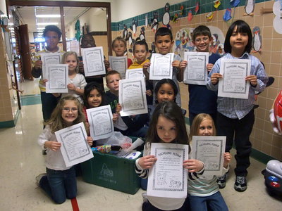Image: Mrs. Morgan’s first graders — These students are very proud that they are keeping their city pollution free.