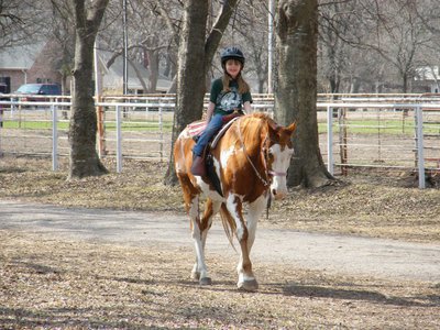 Image: Makenna Van Huss of Waxahachie takes a trail ride at the youth meeting.