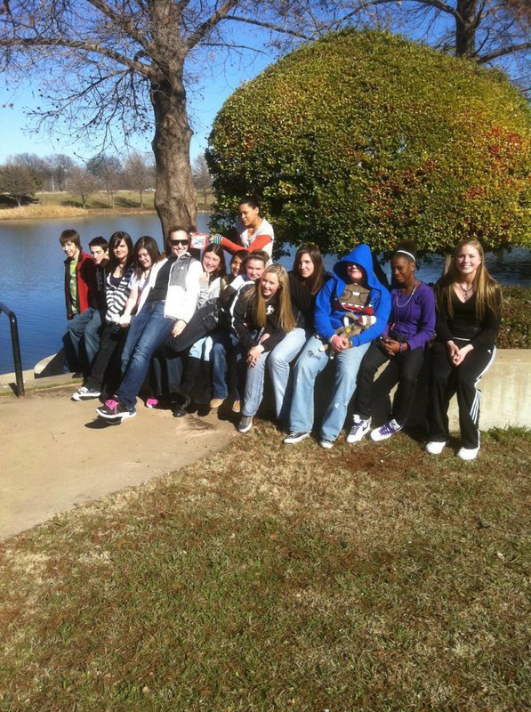 Image: 8th Grade Band Members — The 8th grade band members take time for a group photo on the day of Centex Band try-outs.