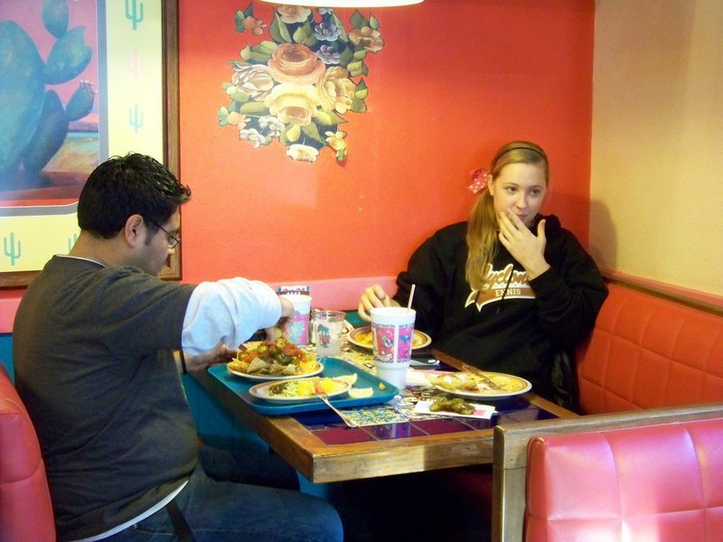 Image: Mr. Perez and Jaclynn Lewis — Jesus Perez and Jaclynn Lewis enjoy eats from Rosa’s Mexican Cafe in Waco.