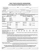 Image: Registration Form – IYAA Baseball/Softball — Double click image, click “Print” and then select “Fit to page” before printing the document.