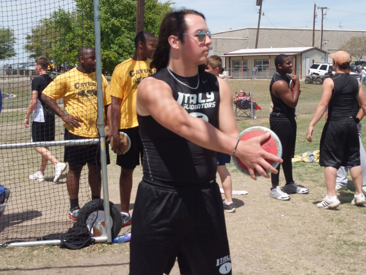 Image: Zach attack — Zach Hernandez prepares to launch in the discus throw.