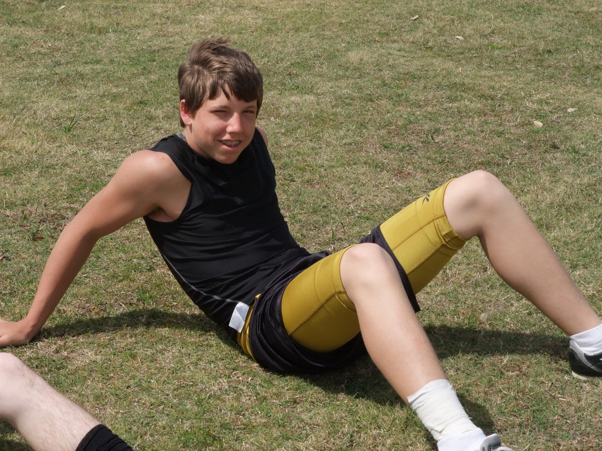 Image: Kyle Jackson — Sprinter Kyle Jackson relaxes before his race.