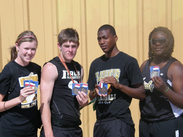 Image: Leading the way — Representing the Italy Gladiators’ Track Team at Area will be Kaitlyn Rossa, Ryan Ashcraft, Darrin Moore and Jimesha Reed.