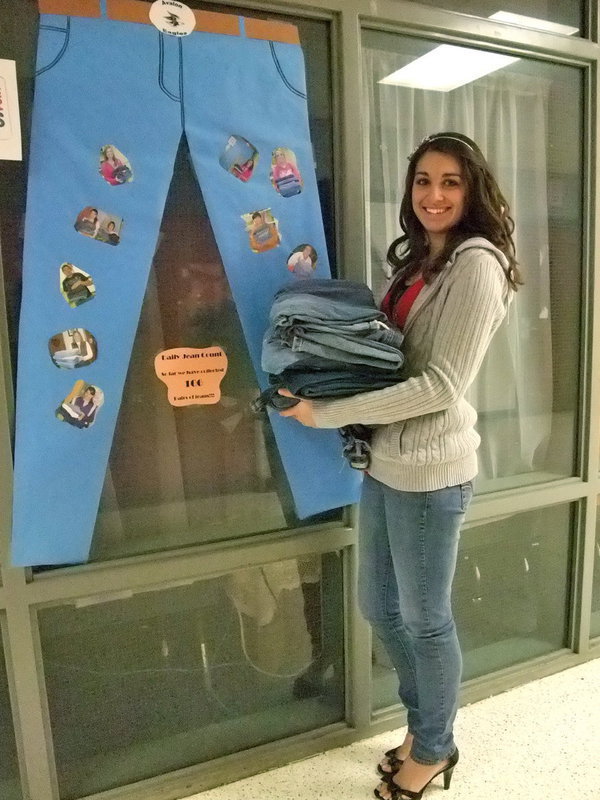 Image: Brittany Dotson and blue jeans — Brittany headed up this senior project with lots of time and dedication.
