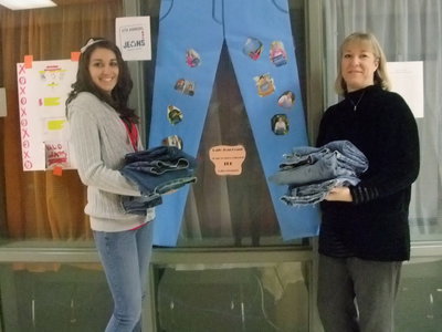 Image: Brittany Dotson and Sandra Berneking — Sandra is the senior sponsor and helped Brittany get this project going.