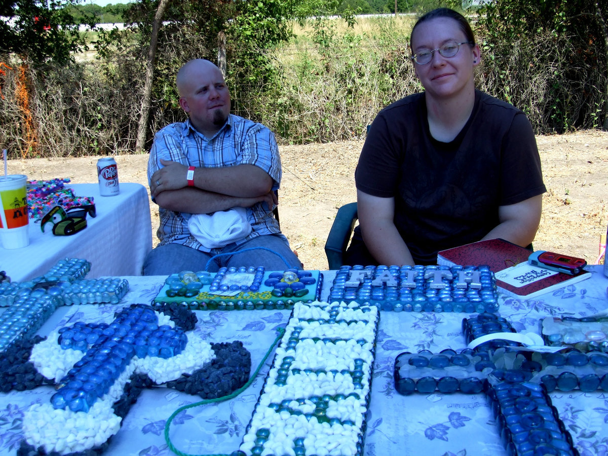 Image: Alisha and Billy Burkes — Alisha does wood art and crafts including plaques and crosses. This is a home business. You can reach her at 972-979-4315 to purchase one of her products.