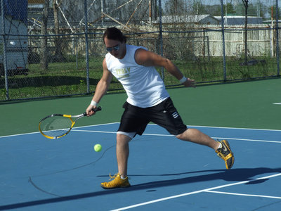 Image: Zach attack — That tiny tennis ball was no match for Big Zach!