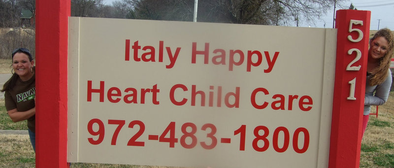 Image: Cherie and Sam — Cherie Cedillo and Samantha Padilla are the new owners of the Italy Happy Heart Child Care Center in Italy.  The doors will open very soon and the girls are ready.