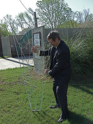Image: Is It Straight? — Star trellises are very easy to install. All you do is push them in the ground.