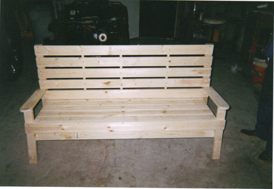 Image: Handcrafted bench — Furniture is ready for sale for $35 and up, but will do custom orders. For more information, contact Larry Swanson at (972) 483-6304.