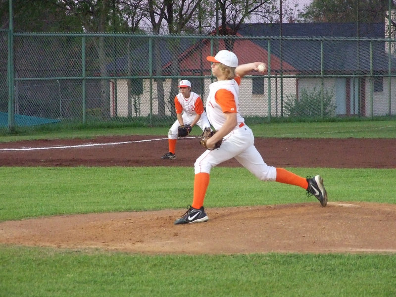 Image: Avalon pitcher — #4 Jeremy Knight from Avalon worked hard at putting the Gladiators down on the ground.  However at the bottom of the 5th inning they changed pitchers to a lefty, #17 Sam Williamson.