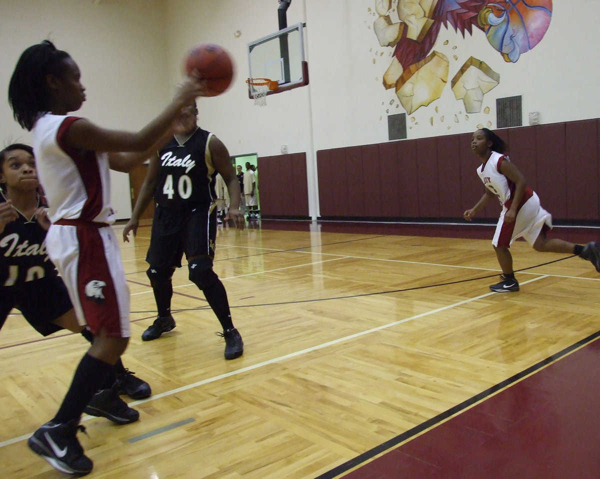 Image: Birdsong ready to attack — The Lady Gladiators stayed ready all night against the Lady Eagles at Faith Family.