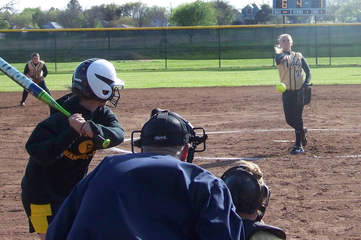 Image: A Floater — Megan Richards freezes the batter with her mean off speed drop ball.