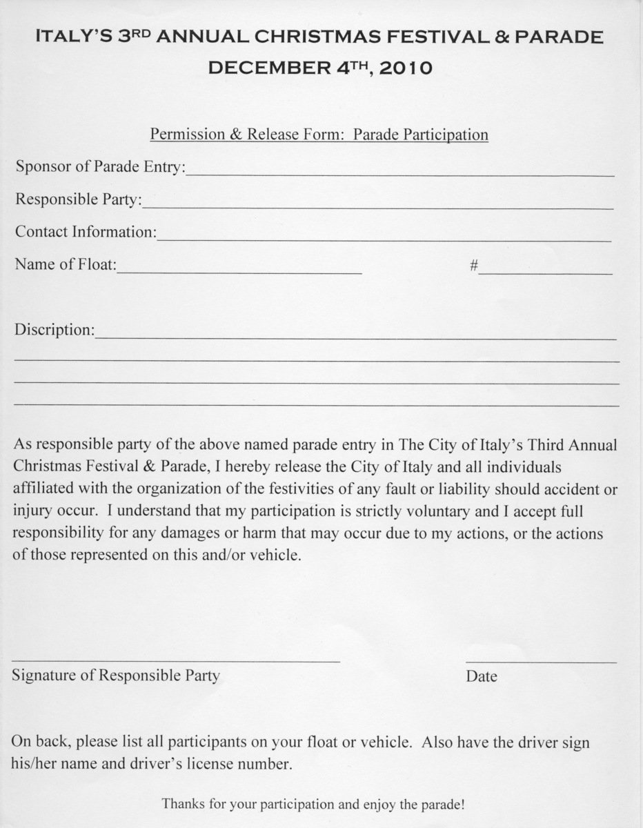 Image: Parade Form