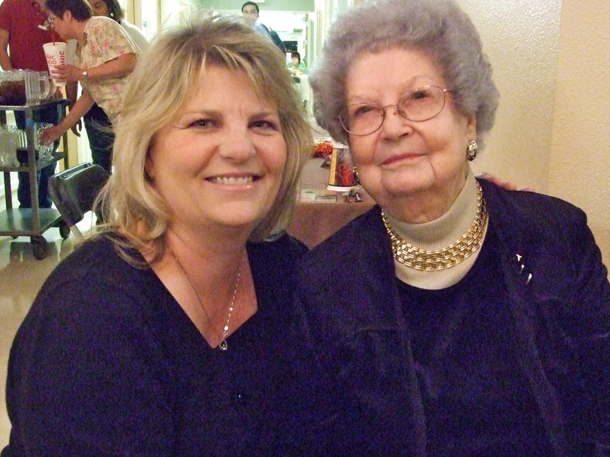 Image: Lisa and Evelyn — Lisa McNeme is Evelyn Jenkins granddaughter and both are ready for dinner.