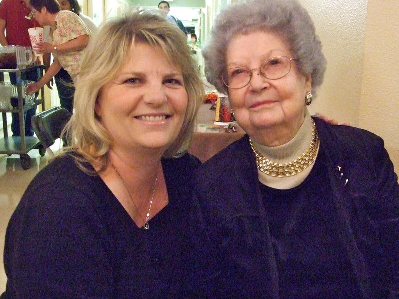 Image: Lisa and Evelyn — Lisa McNeme is Evelyn Jenkins granddaughter and both are ready for dinner.