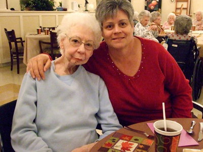 Image: Margie and Mary — Margie Sonders and her daughter Mary Sonders enjoying their visit.