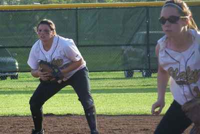 Image: Intensity — The “right side” infielders (Jeffords &amp; Windham) are ready for what ever comes as them.