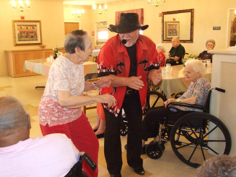 Image: Hoppin’ and A Boppin’ — Miss Cullen and Clyde Ferrell “cuttin’ a rug.”