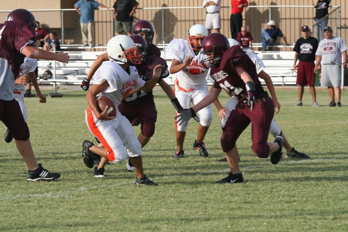 Image: Shakin’ loose — Bulldogs try to wrap up an Eagle.