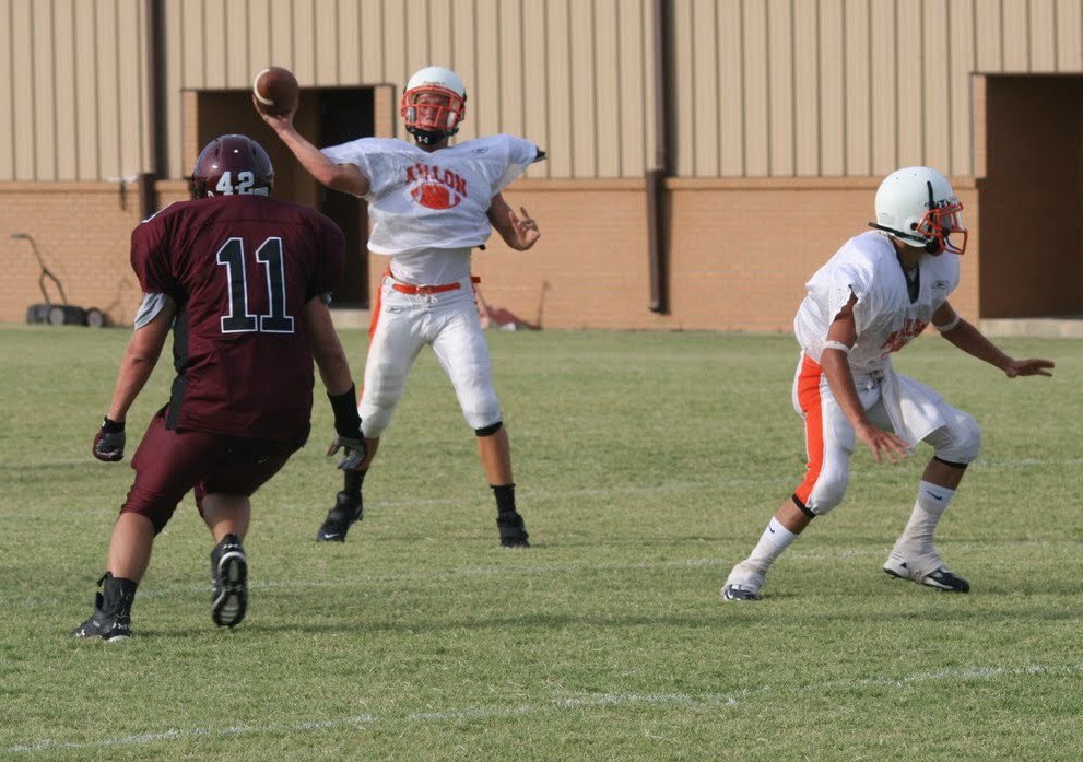 Image: Going long — Eagle Quarterback Calyn Davis wings it deep.