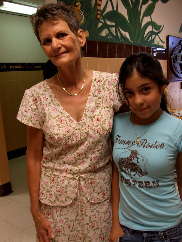 Image: Mrs. Allen and Alexis Parra — Alexis is new to Stafford and is excited that students are not having to wear uniforms.