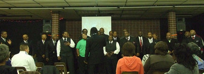 Image: Our local men singing — The joined men’s chorus from Mt. Gilead and Union Baptist Churches bless the audience.