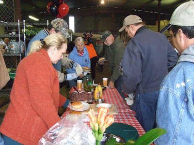 Image: Free BBQ — Free sandwiches, drinks and cake were offered to everyone.