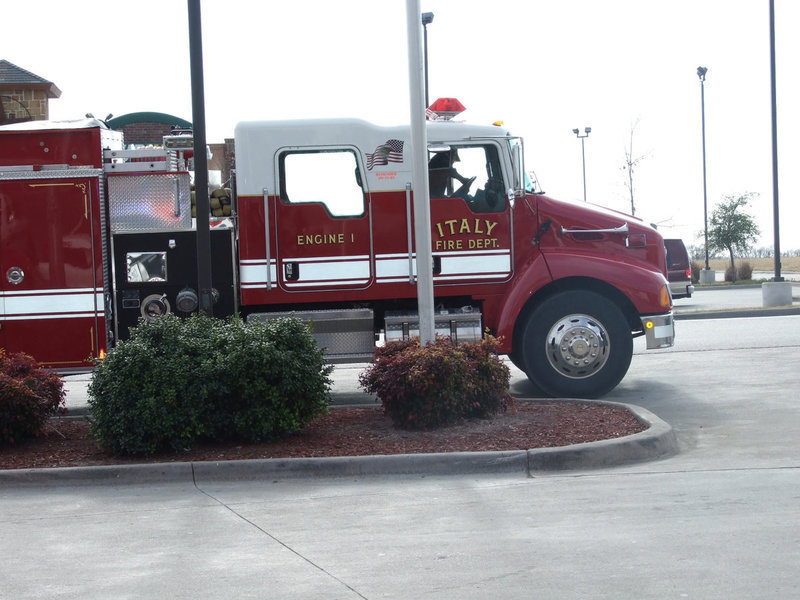 Image: Engine 1 Arrives — Many innocent people were at risk when a man allegedly overdosed on narcotics and then resisted medical attention in the Stuckey’s parking lot.