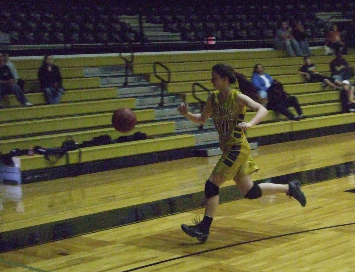 Image: Baugher Chases — Italy’s #20 Danielle Baugher hustles after a loose ball that never seemed to bounce the Lady Gladiators way as they fall to the Lions in the 1st game of the tournament.