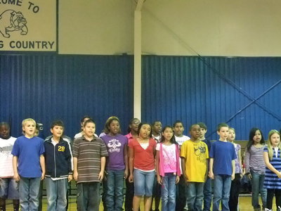 Image: Second Grade thru Fifth Grade — These students sang, “America My Homeland”.