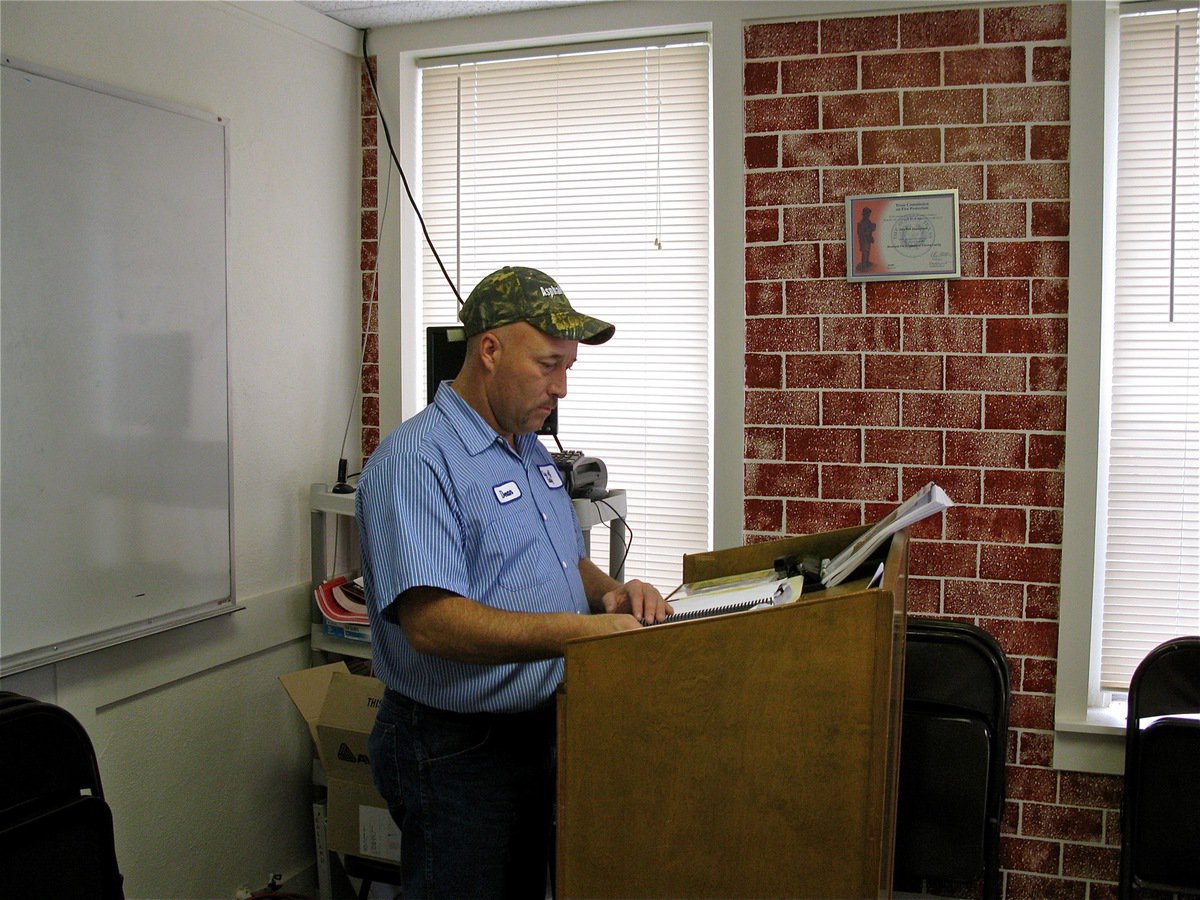 Image: Public Works Director Dean Carrell instructs city employees — City of Italy’s Public Works Director Dean Carrell conducts the state required Texas Commission on Environmental Quality (TCEQ) Wastewater Treatment certification class to City of Italy employees. The classes save the city time and money with less of a need to send employees out of town for training.