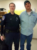 Image: Officer Josh Hearn and Josh Droll — Josh Droll said, “I am very grateful that Officer Hearn showed up and I am very grateful to be alive.”