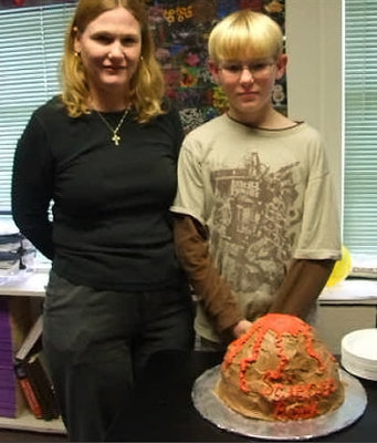 Image: Mom and Son Project — This beautiful volcano cake was created by Becky and Cody Boyd.
