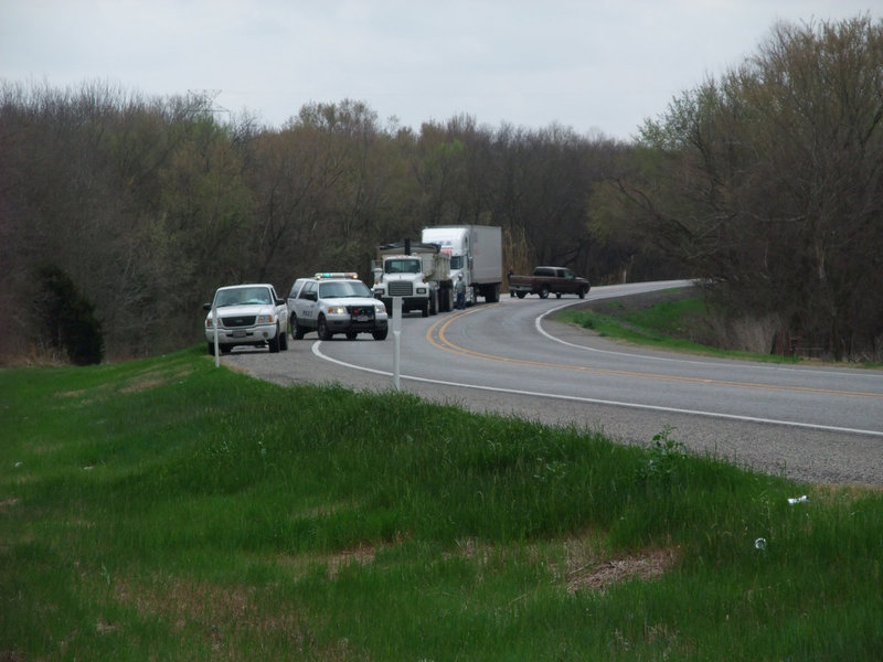 Image: Backing up — Traffic gets backed up and some motorists turned around.