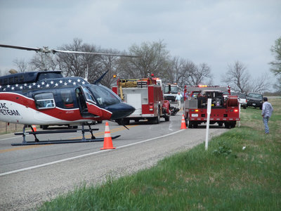 Image: AirEvac is on scene — AirEvac is on scene to treat the injured rider.