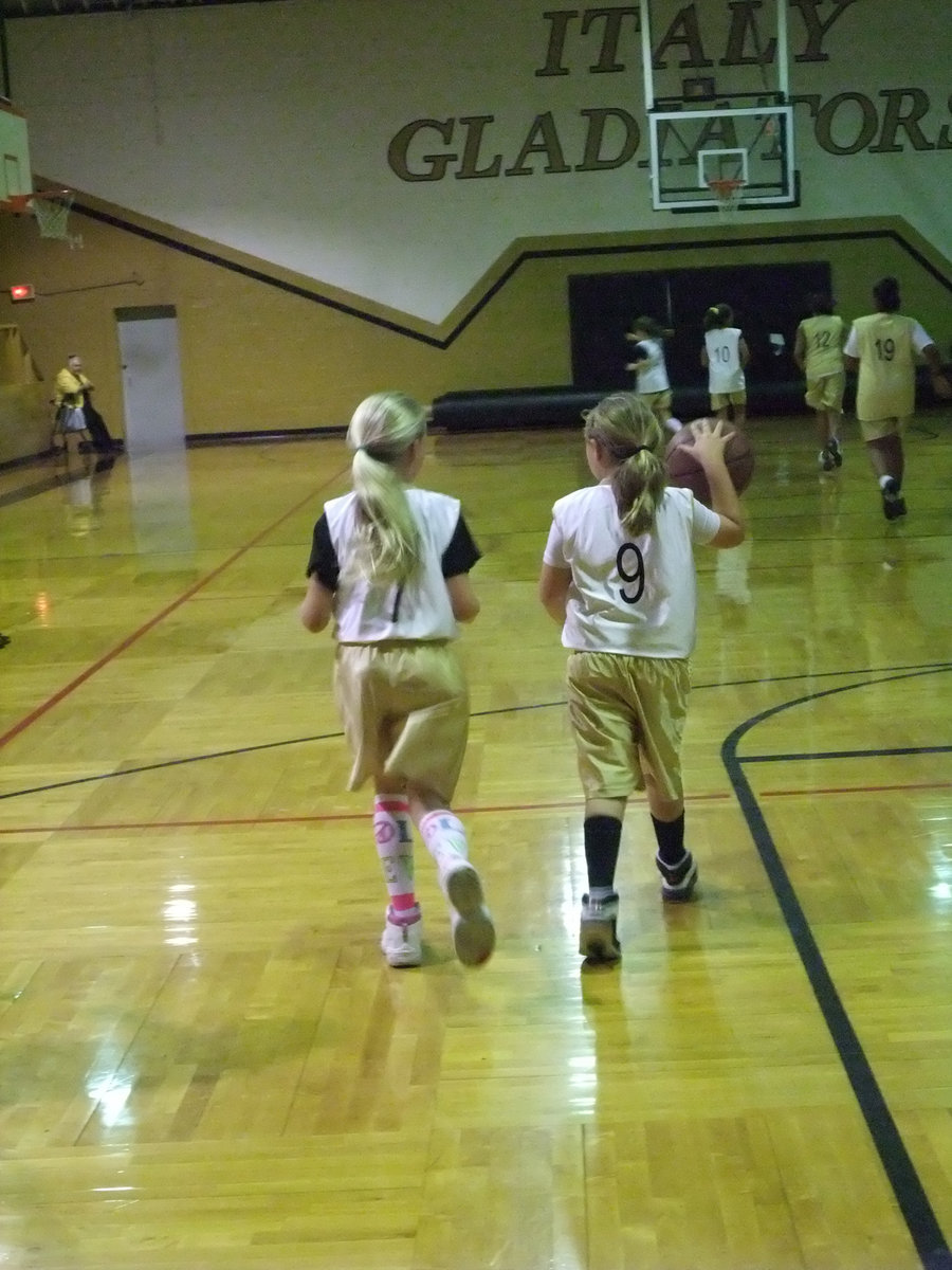 Image: Annie &amp; Brycelin — Annie Perry &amp; Brycelin Richards head up the court.