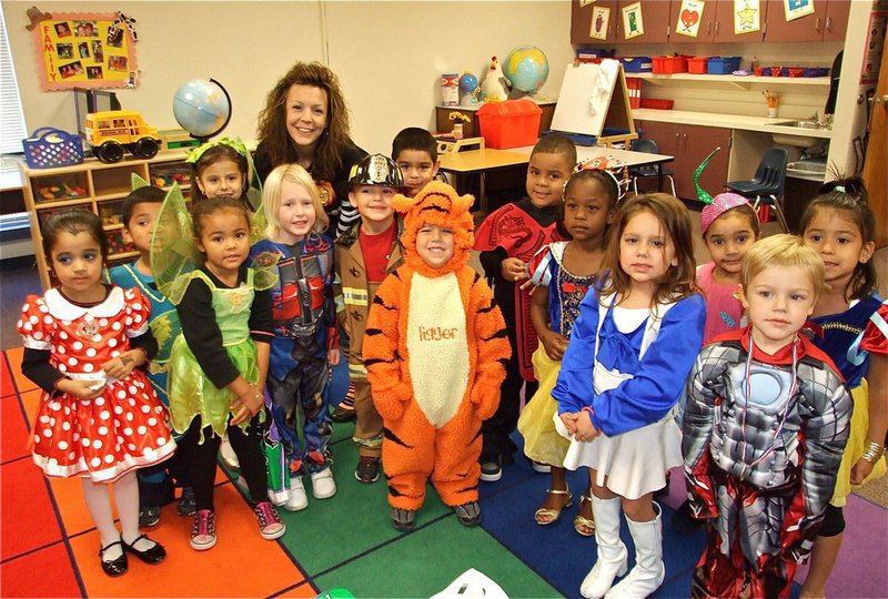 Image: Stafford Elementary’s Pre-K class is in the Halloween spirit — Students from both Italy High School and Stafford Elementary wore their Halloween costumes to class on Friday. From ghosts to princesses, from scary monsters to transformers, frightful images, and some not so frightening, could be seen lurking down the hallways. and around every corner.