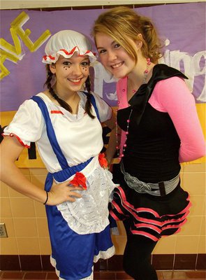 Image: Morgan and Taylor — Morgan Cockerham and Taylor Turner went all out on Halloween dress-up day.