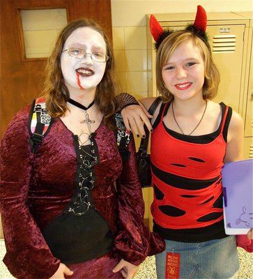 Image: Samantha and Jennifer — Junior High can be a scary place.
