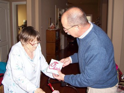 Image: Special Treat — Client receives Chick-fil-A meal.