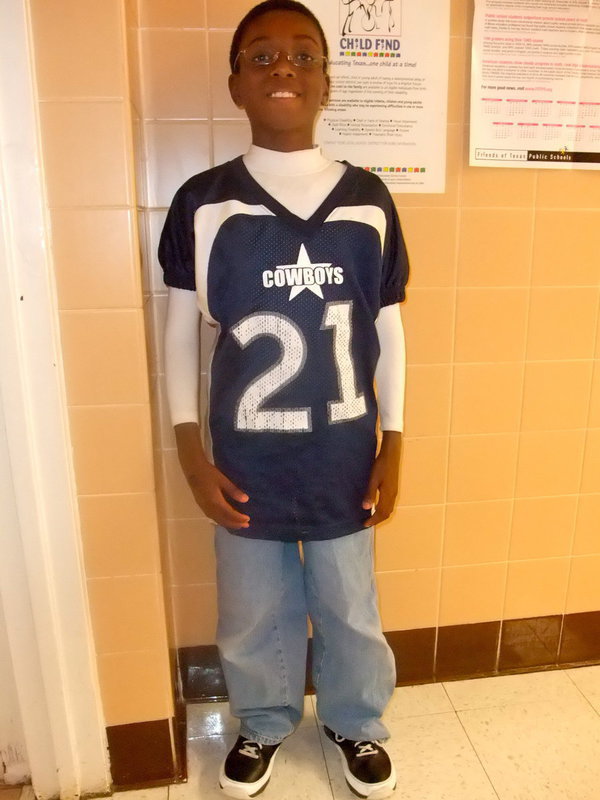 Image: Josiah Wilson — Josiah is in the third grade and wore his jersey with pride.