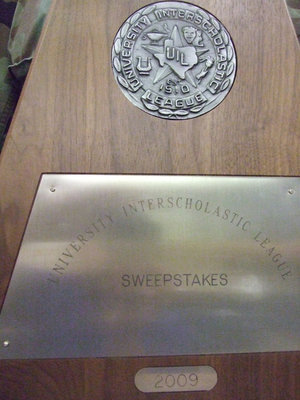 Image: Sweepstakes trophy — One of the many honors IHS band won this year